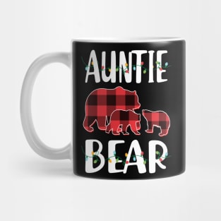 Aunt Bear Red Plaid Christmas Pajama Matching Family Gift Mug